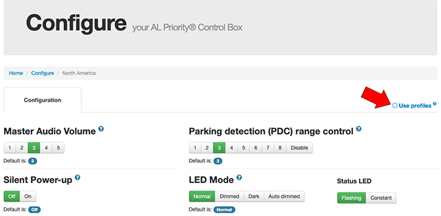 AntiLaser Priority Configuration: Use Profiles option