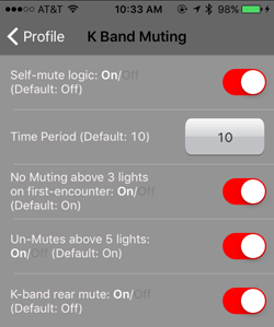 K Band Muting Settings