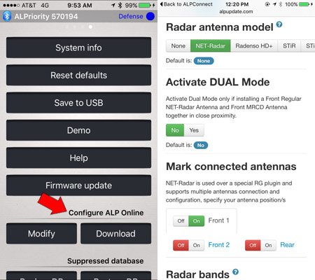 Net Radar configuration: Bluetooth updates