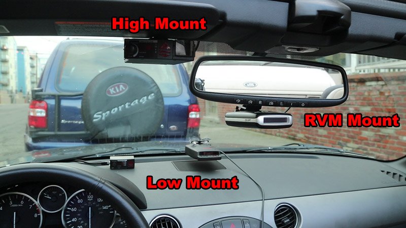 Where to mount your radar detector on your windshield