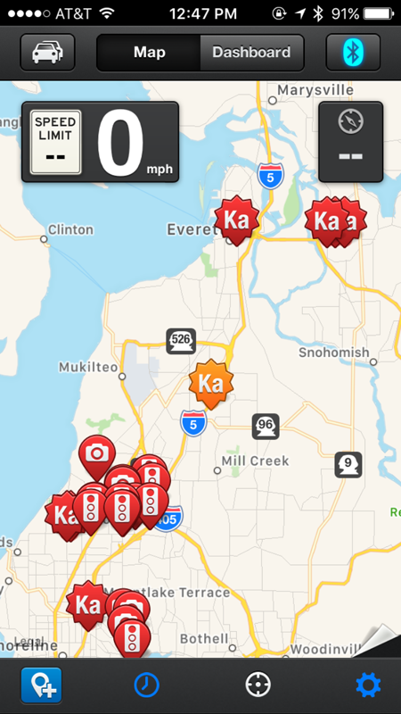 Ka alerts on Escort Live map