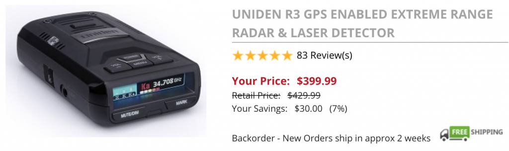 Where to buy the Uniden R3: BRD