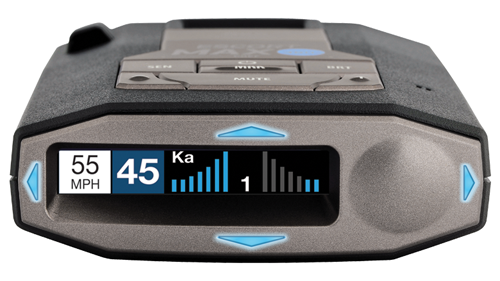 Escort Max 360c radar detector front display