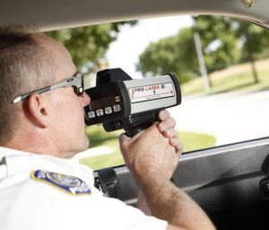 Kustom ProLaser III police laser gun being used