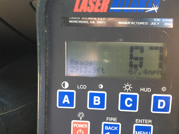 Laser Atlanta speed and distance reading