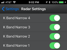 Max 360c Escort Live K band segmentation