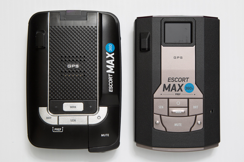 Max 360c size comparison: Escort Max360 and Max 360c radar detectors