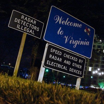 Are radar detectors illegal: Virginia sign radar detectors are illegal