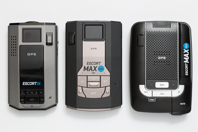 Escort iX, Max 360c, and Max360 radar detectors