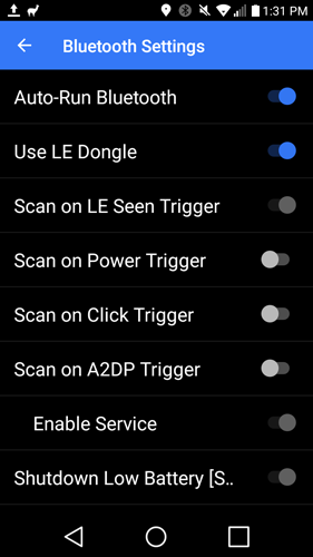 V1Driver Android Bluetooth Settings Part 1