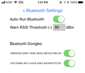 V1Driver Bluetooth Settings