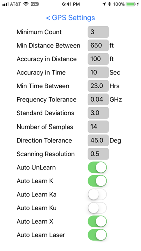 V1Driver GPS Settings