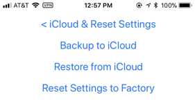 V1Driver iCloud and Reset Settings