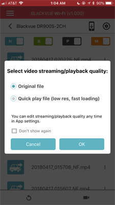 Blackvue DR900S reduced quality WiFi streaming