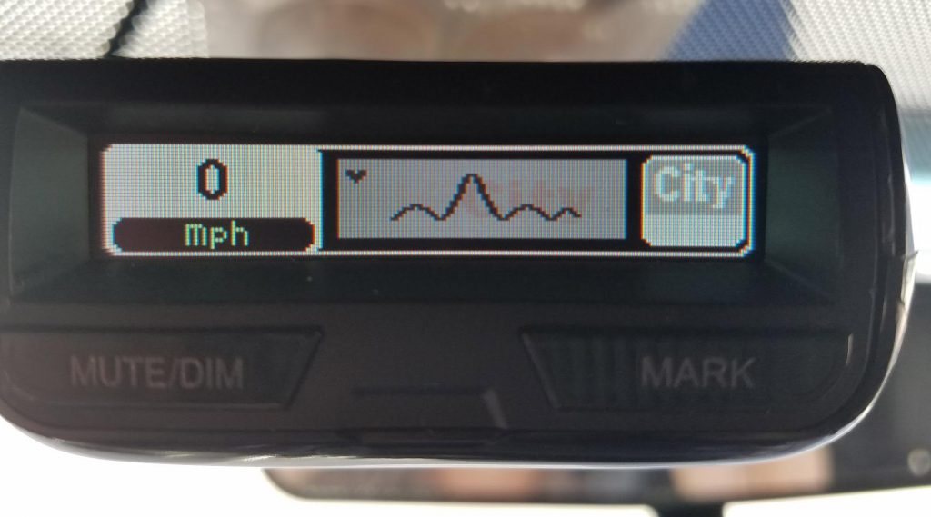 R3 OLED display burn-in saying City, photo by Jag42