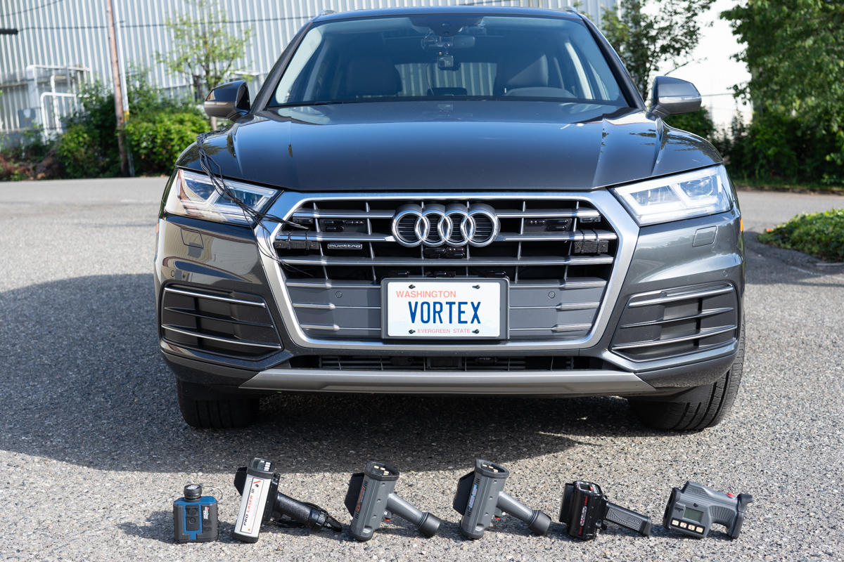 Audi Q5 Test Vehicle with Jammers and Lidar Guns