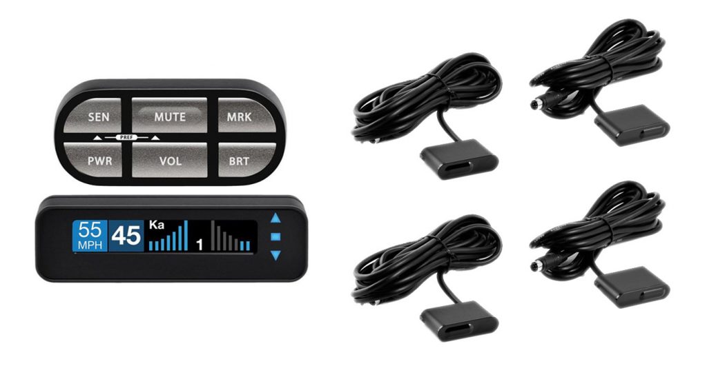 Escort Max Ci 360 display, controller, and 4 jammers