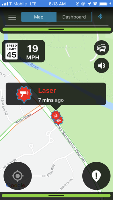 Escort Live with laser alerts
