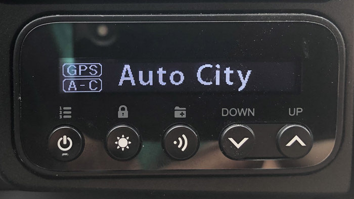 Radenso RC M set to Auto City mode
