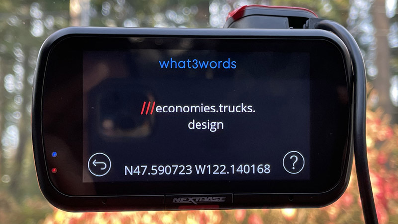 Nextbase 622GW what3words