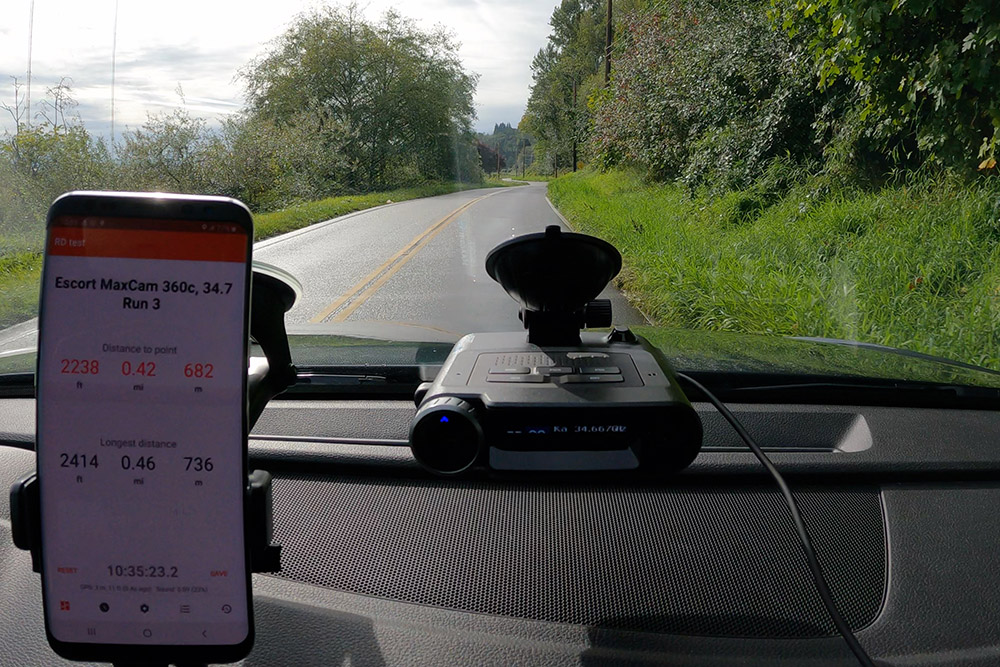 Escort MaxCam 360c Long Range Testing Vortex Radar