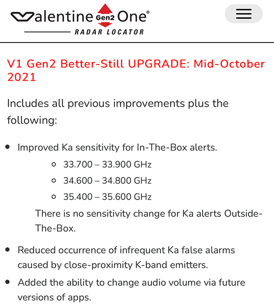 V1 Gen2 fw 4.1027 changelog