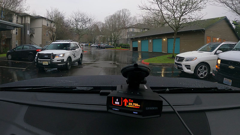 Uniden R8 alerting to WSP trooper ahead