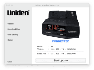 Uniden R8 1.27 update software