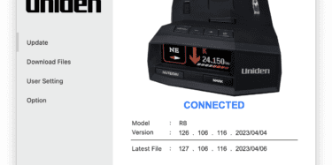 Uniden R8 1.27 update software
