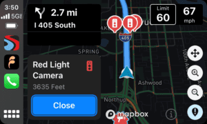 Drive Smarter CarPlay, RLC alert 3635 ft