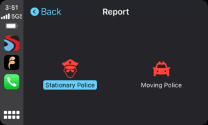 Drive Smarter CarPlay, report police types