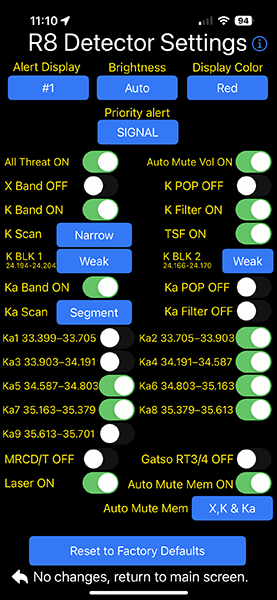 R8 Companion, R8 settings