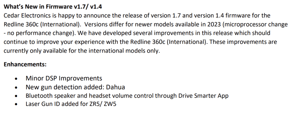 Redline 360c International 1.7 1.4 changelog