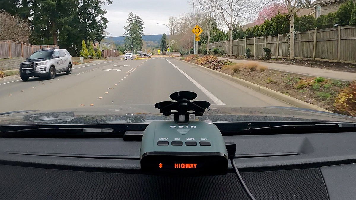 Driving Past Police SUV with Rocky Mountain Radar Odin